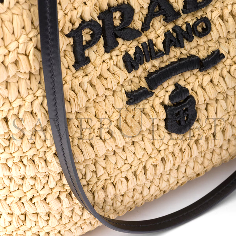 PRADA SMALL CROCHET AND LEATHER TOTE BAG 1BG500 (26*25*14cm)